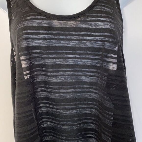 Onzie Sheer Black Cropped Tank Top Crossover Back - Picture 8 of 14